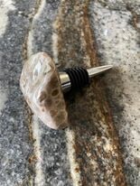 Wine Stopper with Petoskey Stone