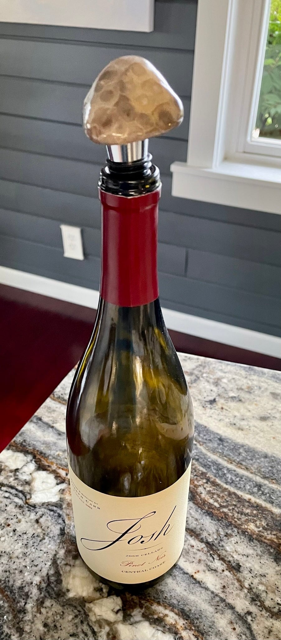 Wine Stopper with Petoskey Stone