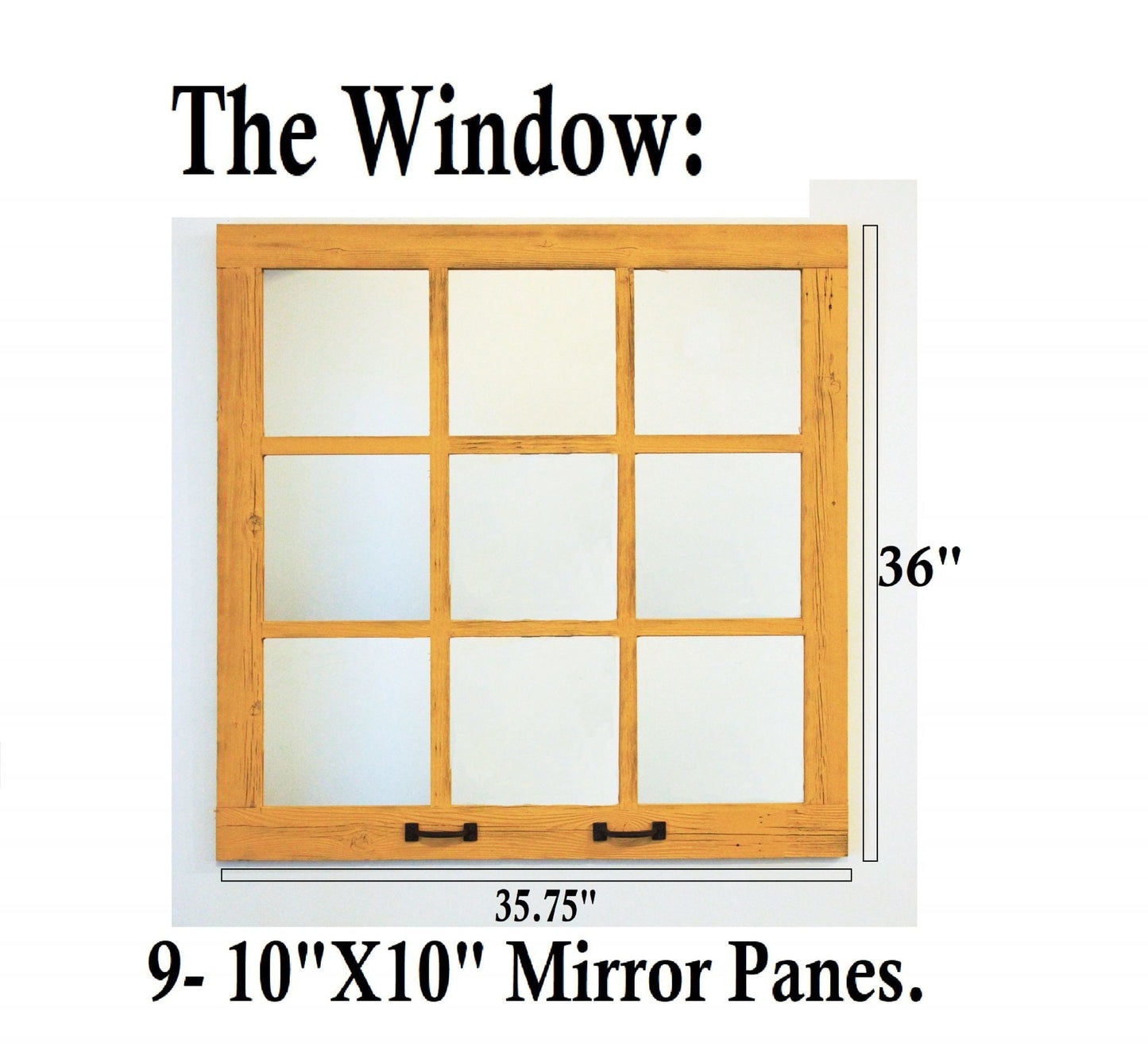 Reclaimed Barnwood Square Paned Window Mirror - 36" size
