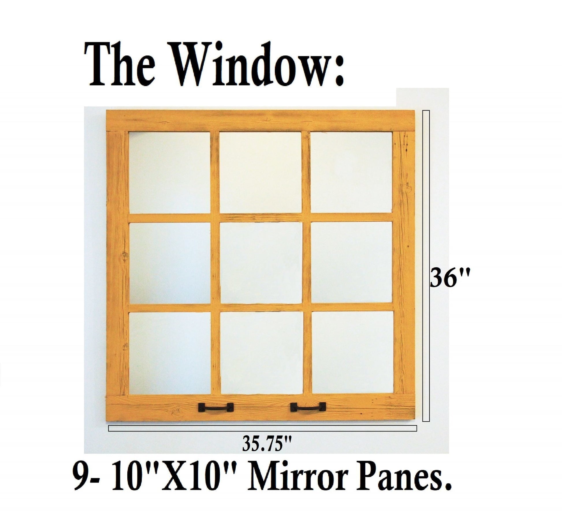 Reclaimed Barnwood Square Paned Window Mirror - 36" size