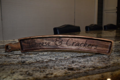 Engraved Cheese and Cracker Charcuterie Tray - Walnut