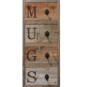 Rustic Coffee Mug Rack (4 mug - vertical) - RiverCraft Woodworking